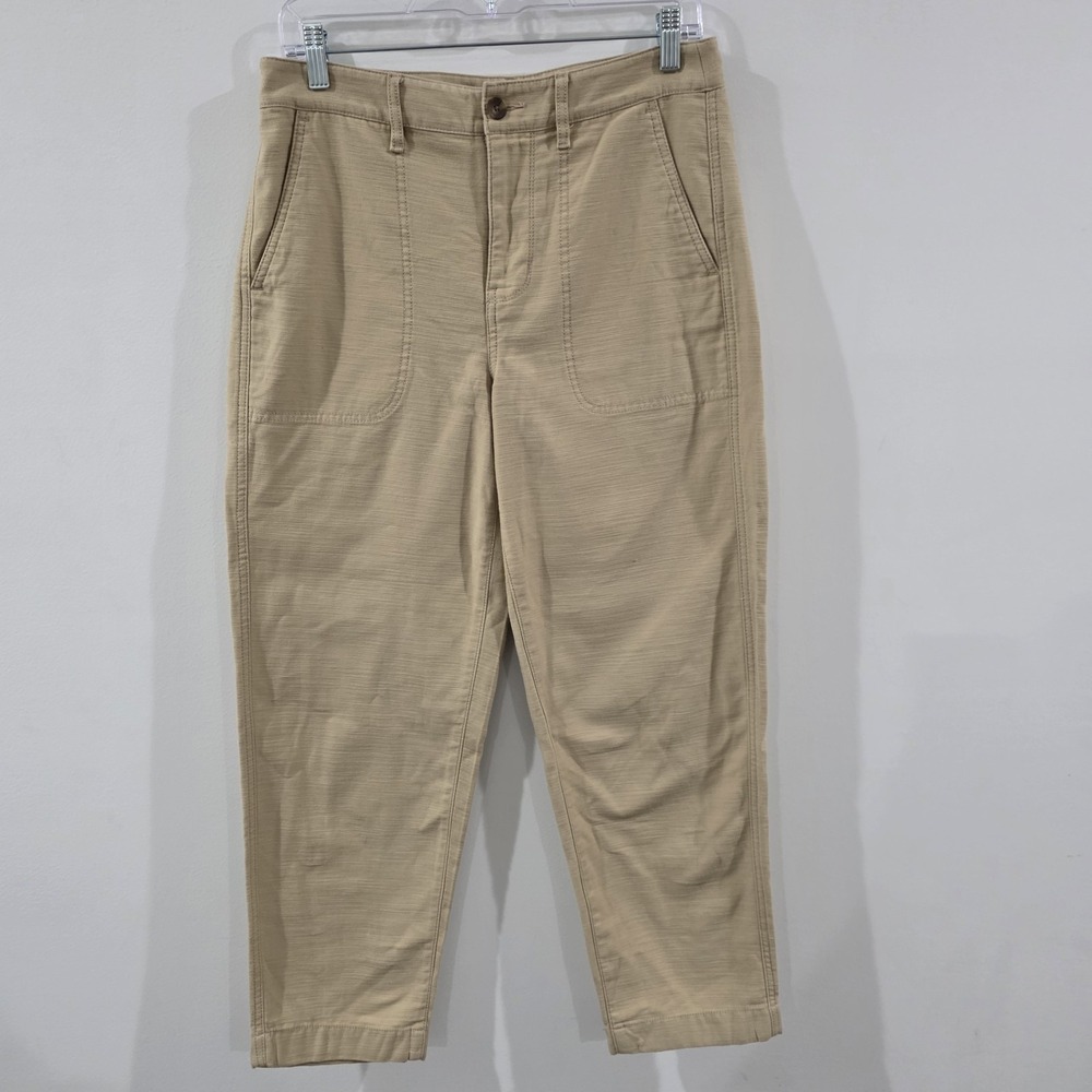 J Crew Womens Pants Size‎ 4 Tan Cotton Carrot Fit Pockets Utility